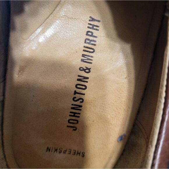 Johnston & Murphy Pebble Leather Slip On Brown Loafers Shoes 20-7468 Sz 10M - Picture 9 of 9